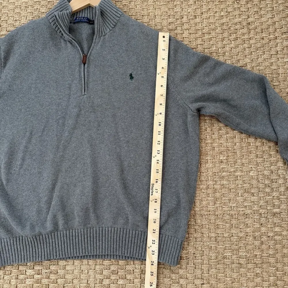 Polo Ralph Lauren Men's Gray Quarter Zip Pullover Sweater Size XXL